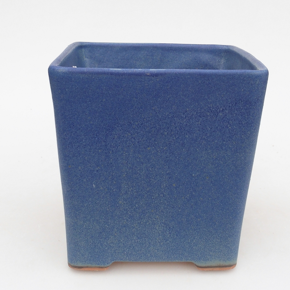 Bonsaischaal van keramiek 13 x 13 x 13 cm, kleur blauw