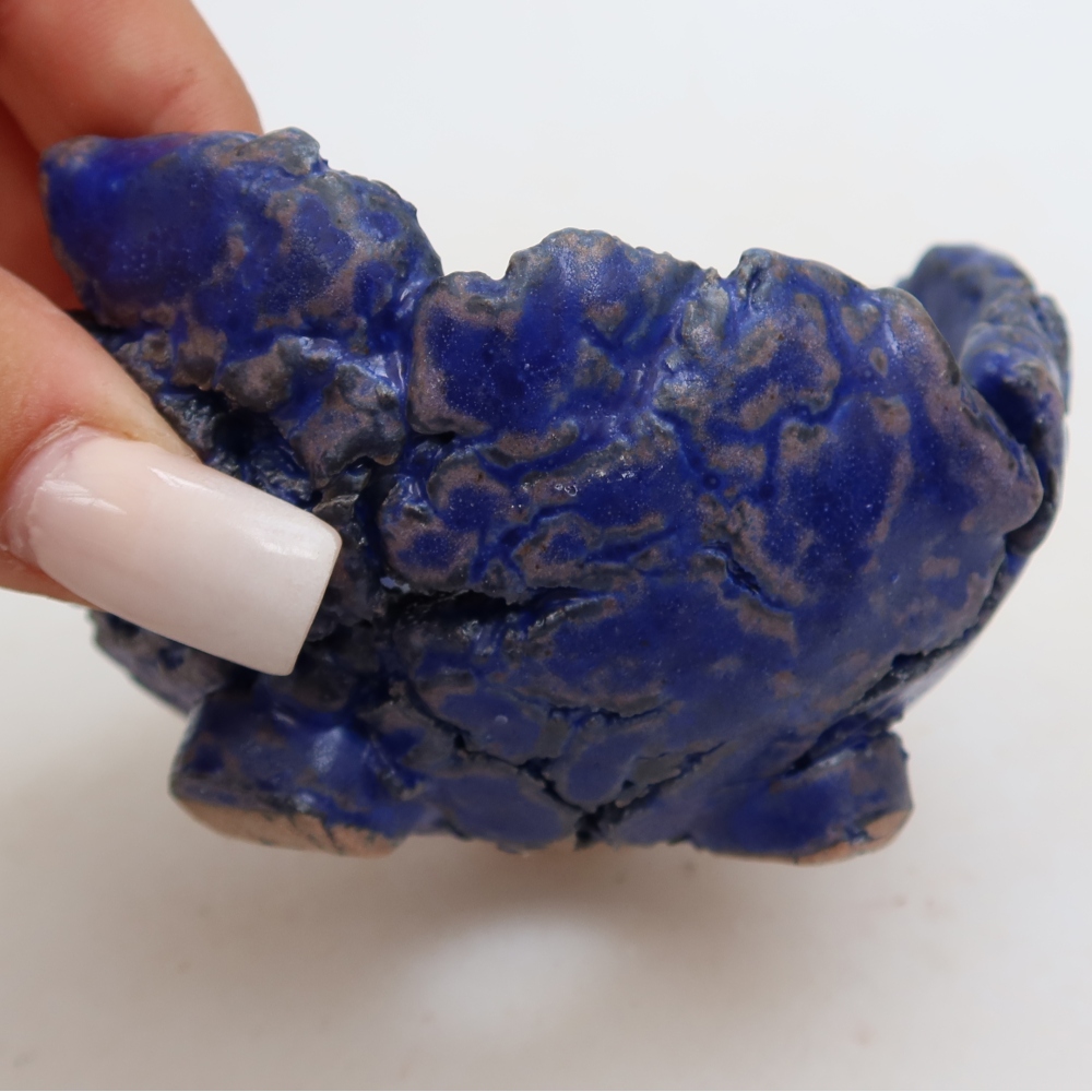 Keramische schaal  10 x 9,5 x 5,5 cm, kleur: blauw