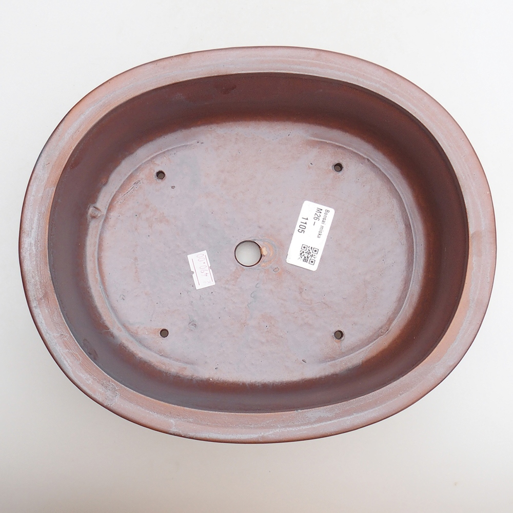 Bonsaischaal van keramiek 25 x 20,5 x 8 cm, metaalkleur