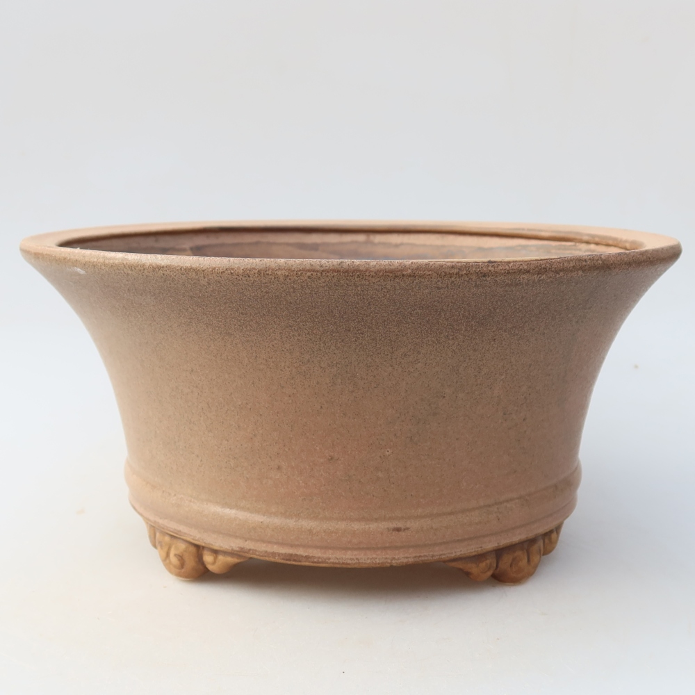 Keramische bonsaipot 24,5 x 24,5 x 11,5 cm, kleur: roze
