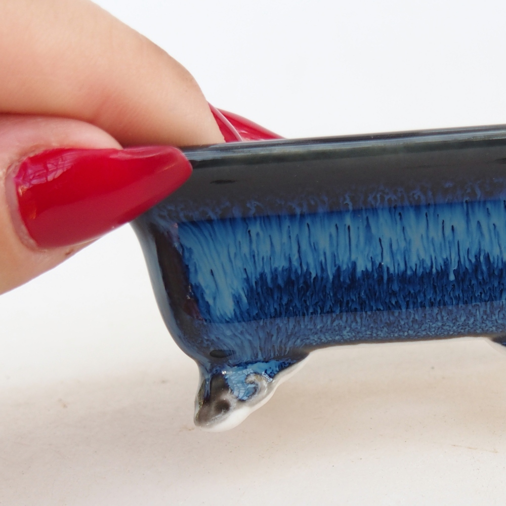 Mini bonsaischaal 7 x 5,5 x 3 cm, kleur blauw