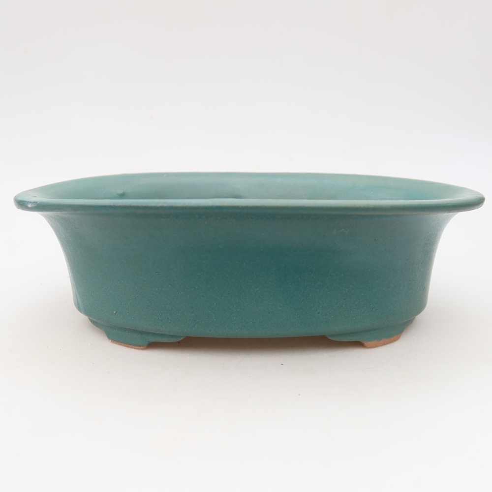 Keramische bonsaischaal 22,5 x 17,5 x 6,5 cm, kleur: blauw