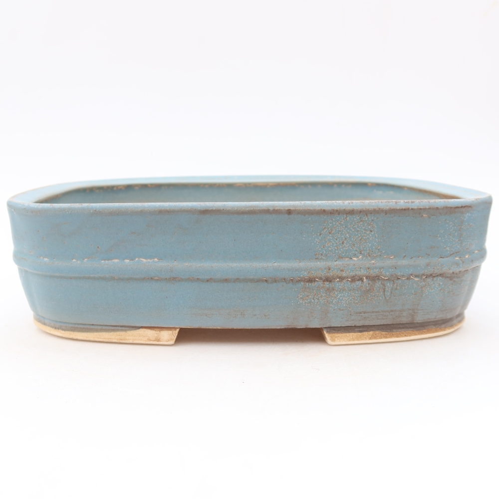 Keramische bonsaipot 24,5 x 20,5 x 6,5 cm, kleur: blauw