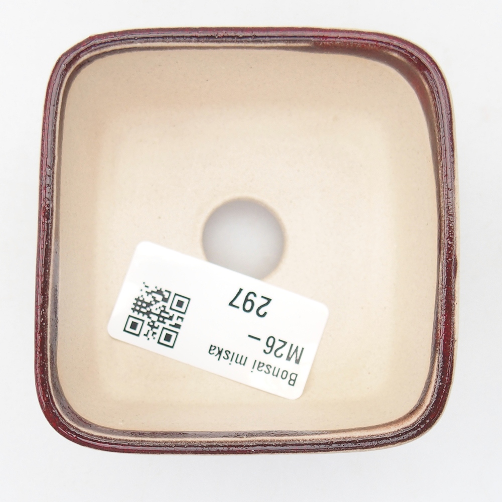 Mini bonsaischaal 7 x 7 x 4 cm, kleur rood