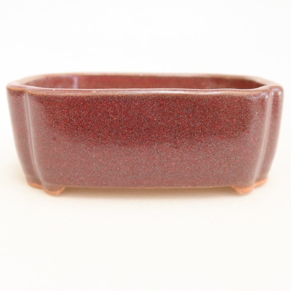 Keramische bonsaipot 10,5 x 8 x 4 cm, kleur bordeauxrood