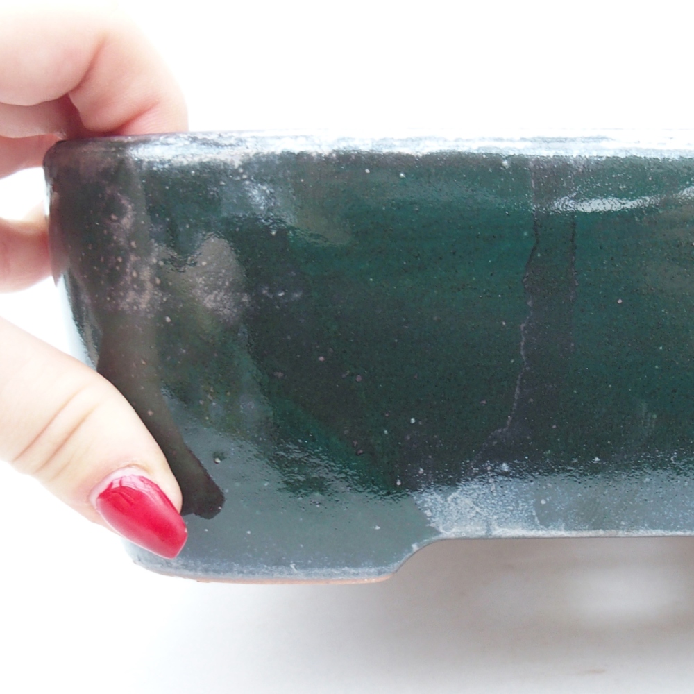 Bonsaischaal van keramiek 23 x 17 x 7,5 cm, groen