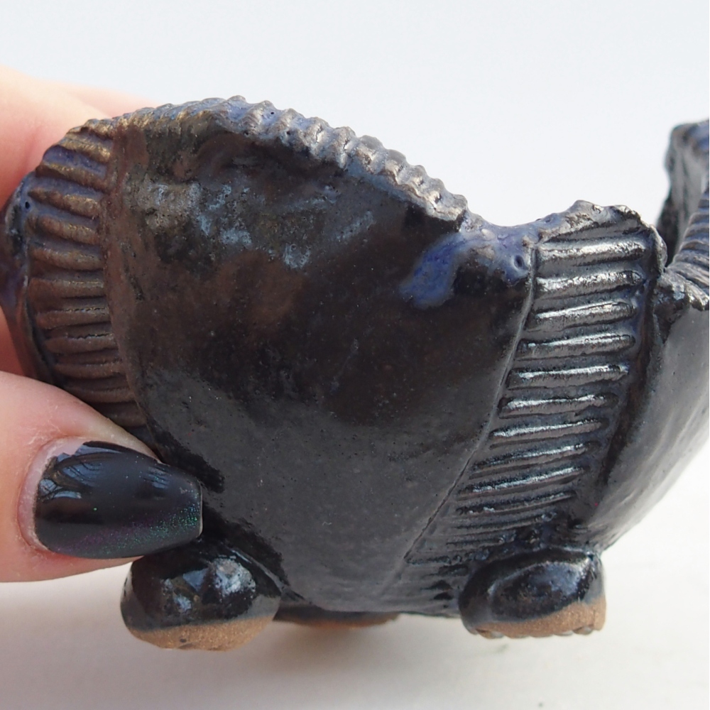 Keramische schaal 8,5 x 8,5 x 6 cm , kleur blauw