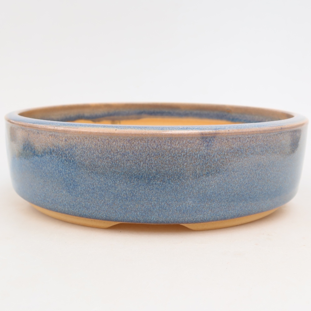 Keramische bonsaipot 22,5 x 22,5 x 6 cm, kleur: blauw
