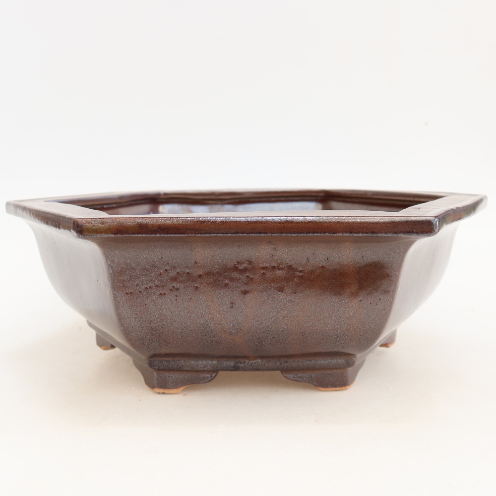 Keramische bonsaipot 28 x 24,5 x 9 cm, kleur bordeauxrood