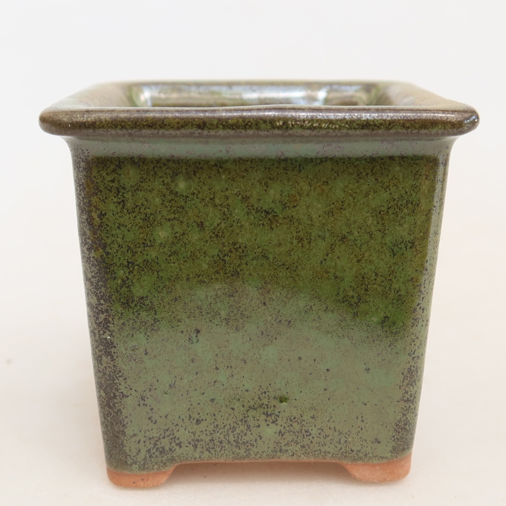 Keramische bonsaipot 6 x 6 x 5,5 cm, kleur groen