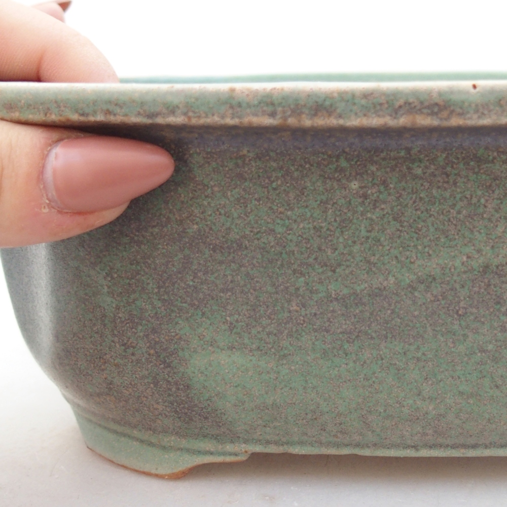 Bonsaischaal van keramiek 26 x 26 x 8 cm, kleur rood