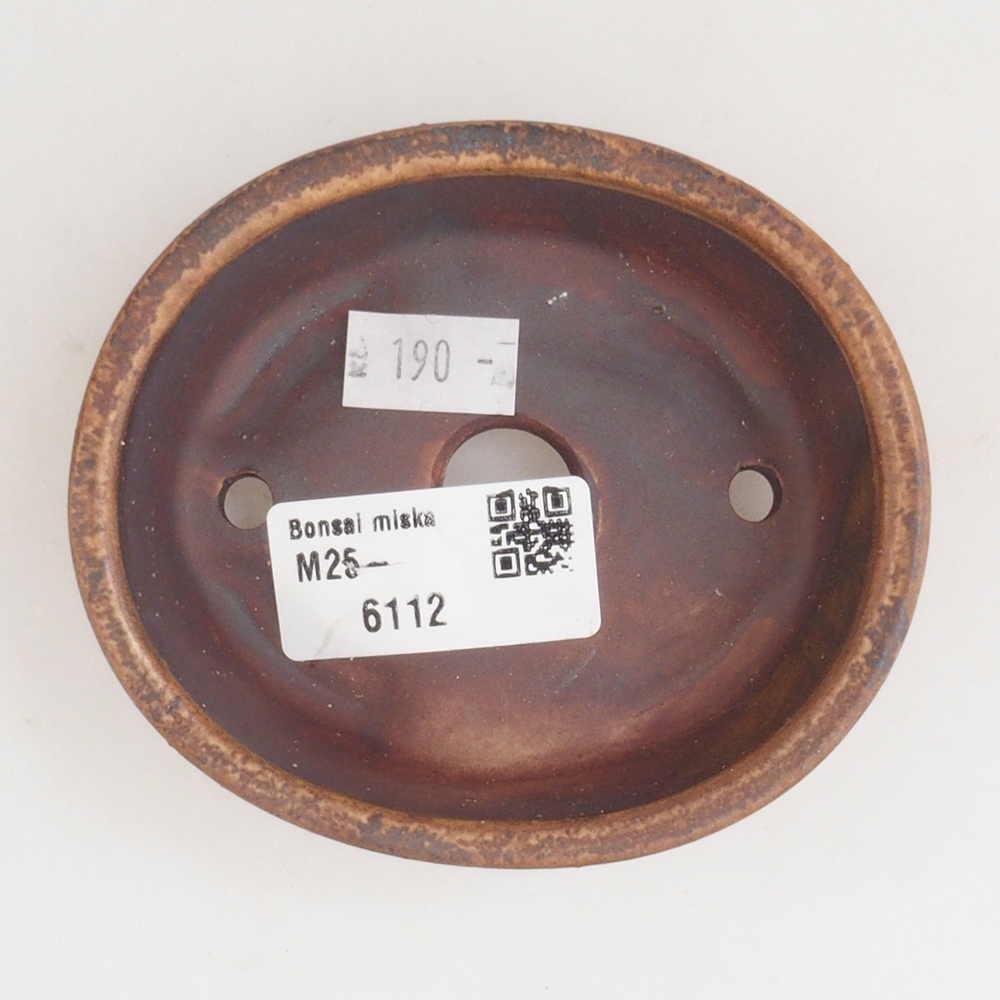 Bonsaischaal van keramiek 10 x 8,5 x 4 cm, bruin