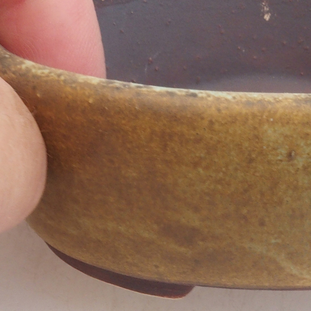 Bonsaischaal van keramiek 10 x 8,5 x 4 cm, bruin