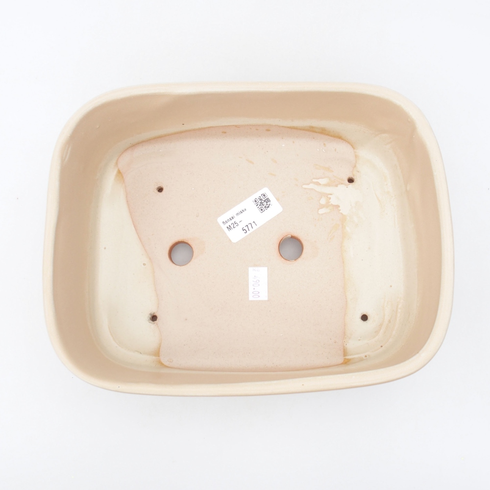 Bonsaischaal van keramiek 23 x 18 x 7,5 cm, kleur beige