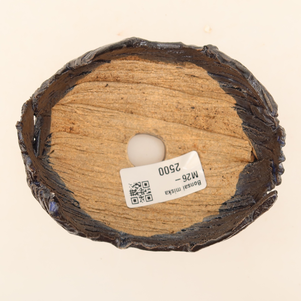 Keramische schaal  10 x 9 x 7,5 cm, kleur zwartblauw