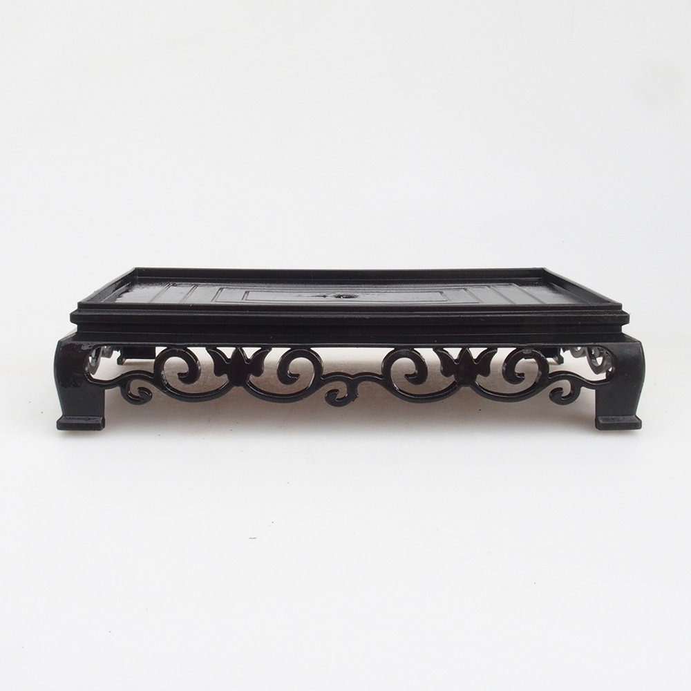 Bonsai tafel plastic rechthoek 15,5 x 10 x 3 cm, kleur zwart
