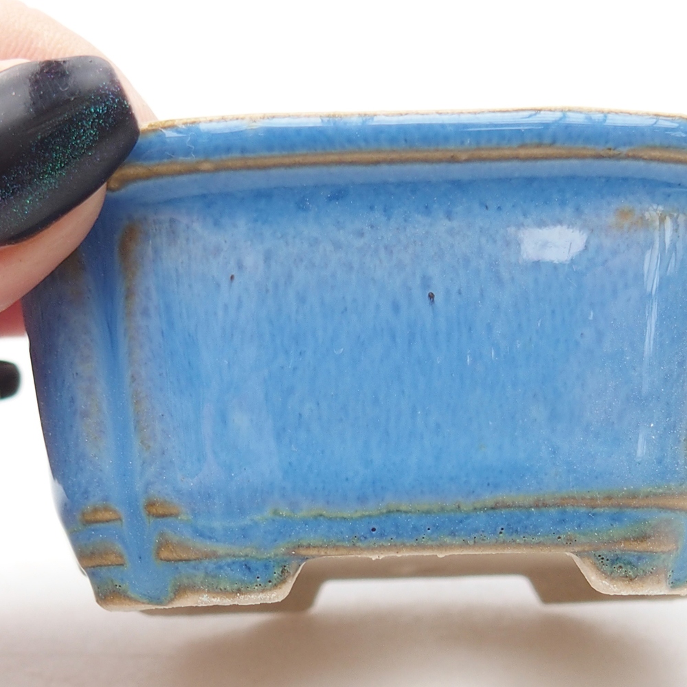 Mini bonsaischaal 7,5 x 7 x 3 cm, kleur blauw
