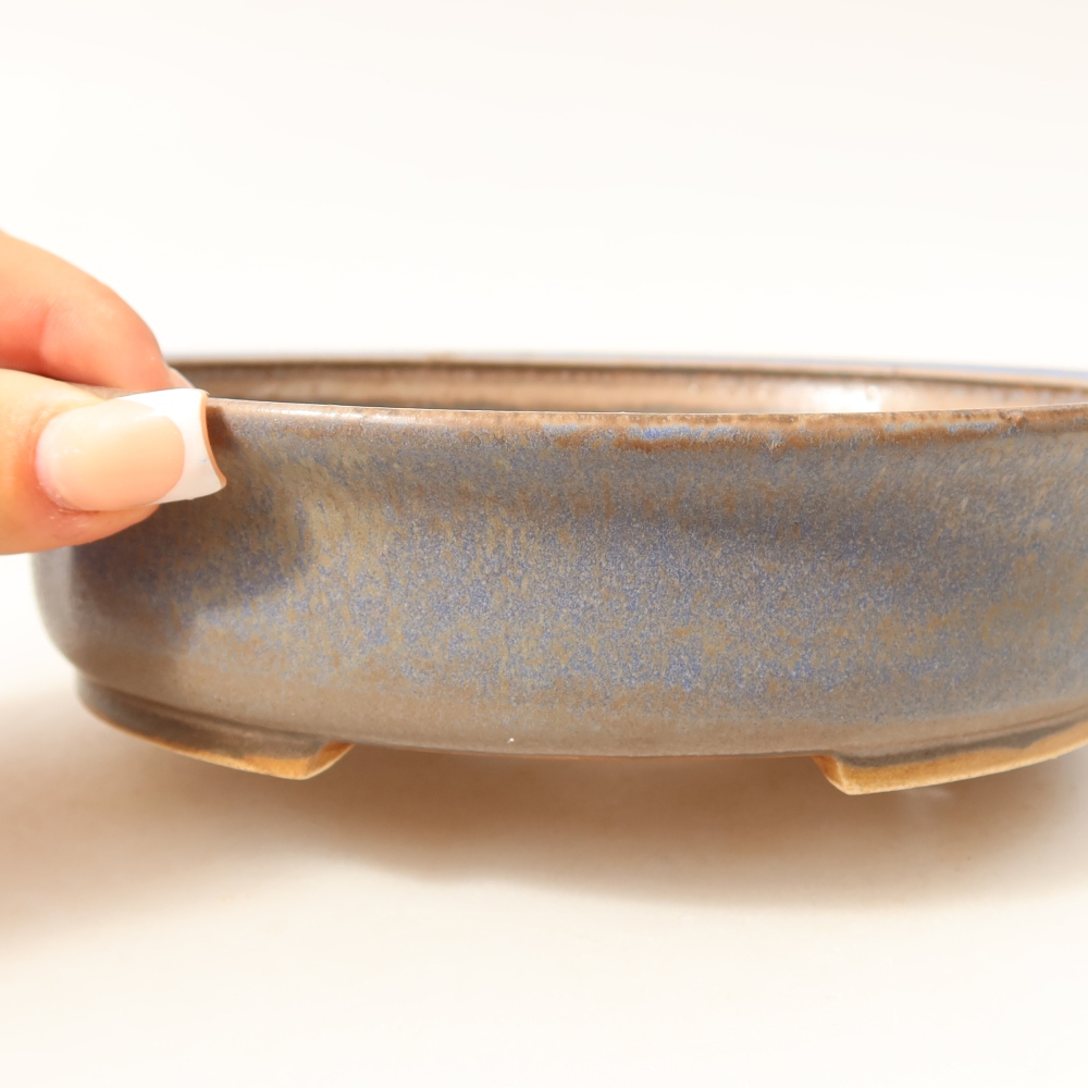Keramische bonsaipot 18 x 16,5 x 4,5 cm, kleur: blauw