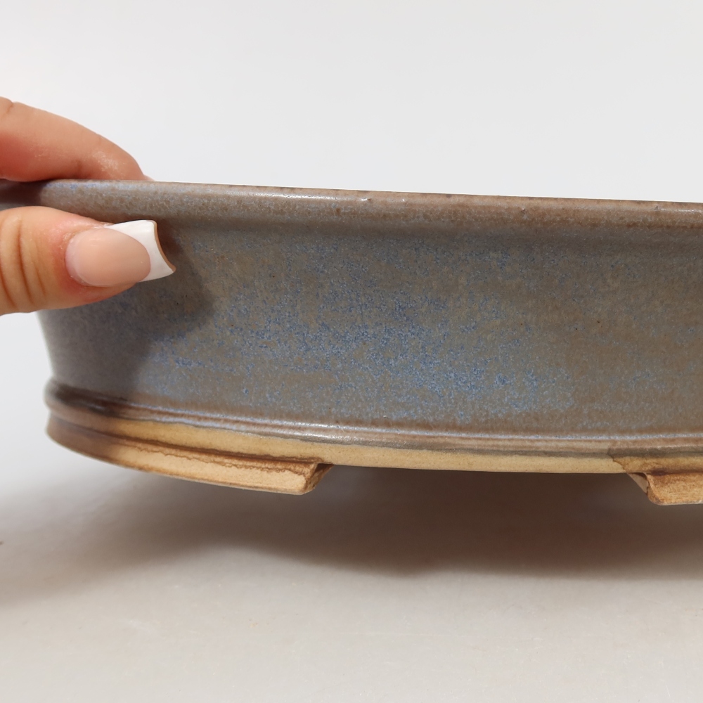 Keramische bonsaipot 27 x 24,5 x 5,5 cm, kleur: blauw