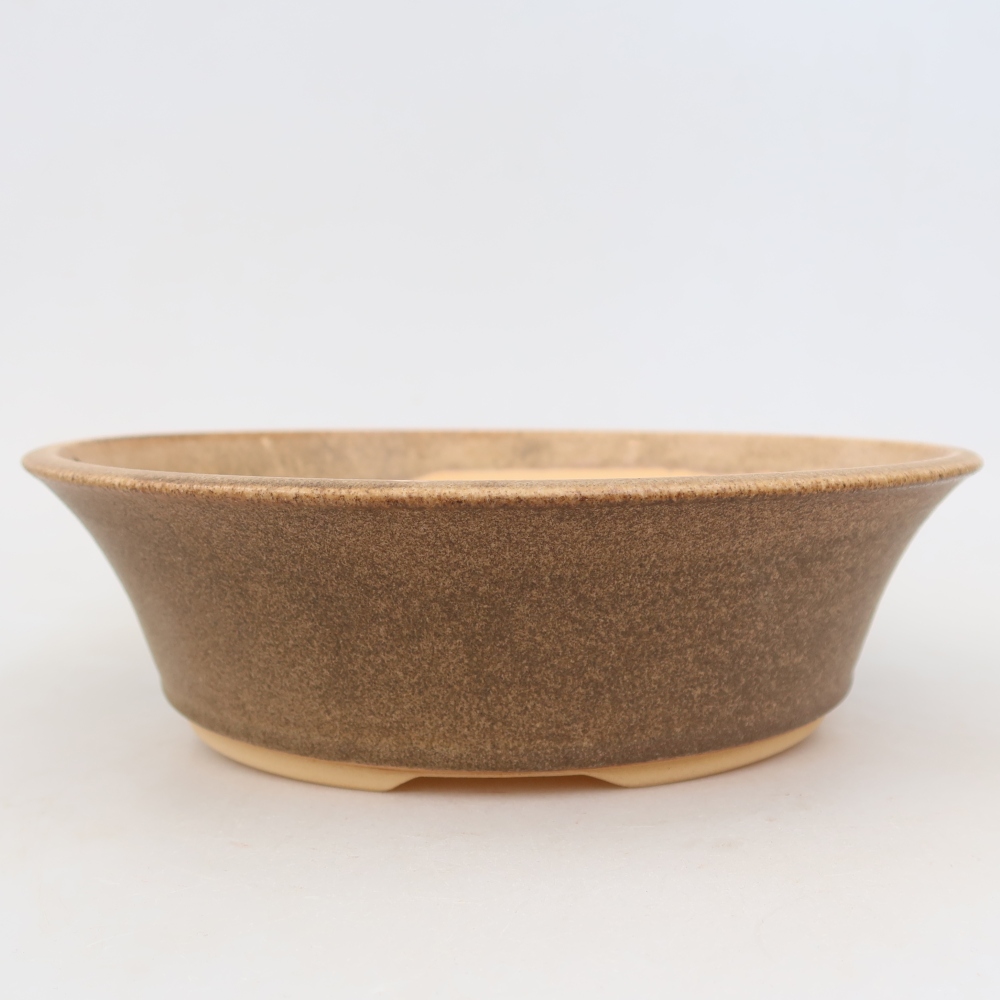 Keramische bonsaischaal 25,5 x 25,5 x 7,5 cm, kleur bruin