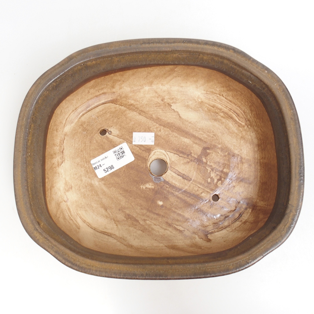 Bonsaischaal van keramiek 25 x 21 x 7,5 cm, bruin