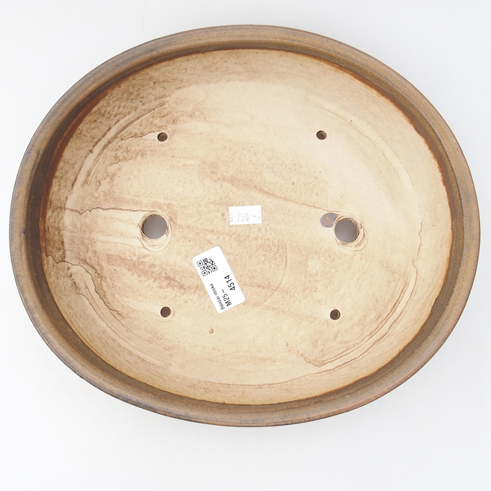 Bonsaischaal van keramiek 24 x 28 x 6 cm, bruin