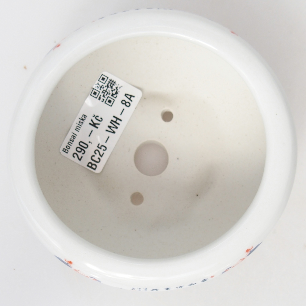 Bonsaischaal van keramiek 10 x 10 x 5 cm, kleur wit