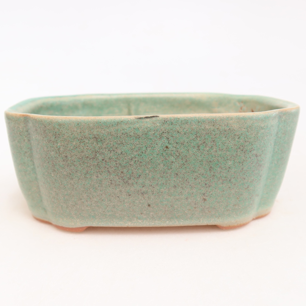 Keramische bonsaipot 12,5 x 10 x 4,5 cm, kleur groen