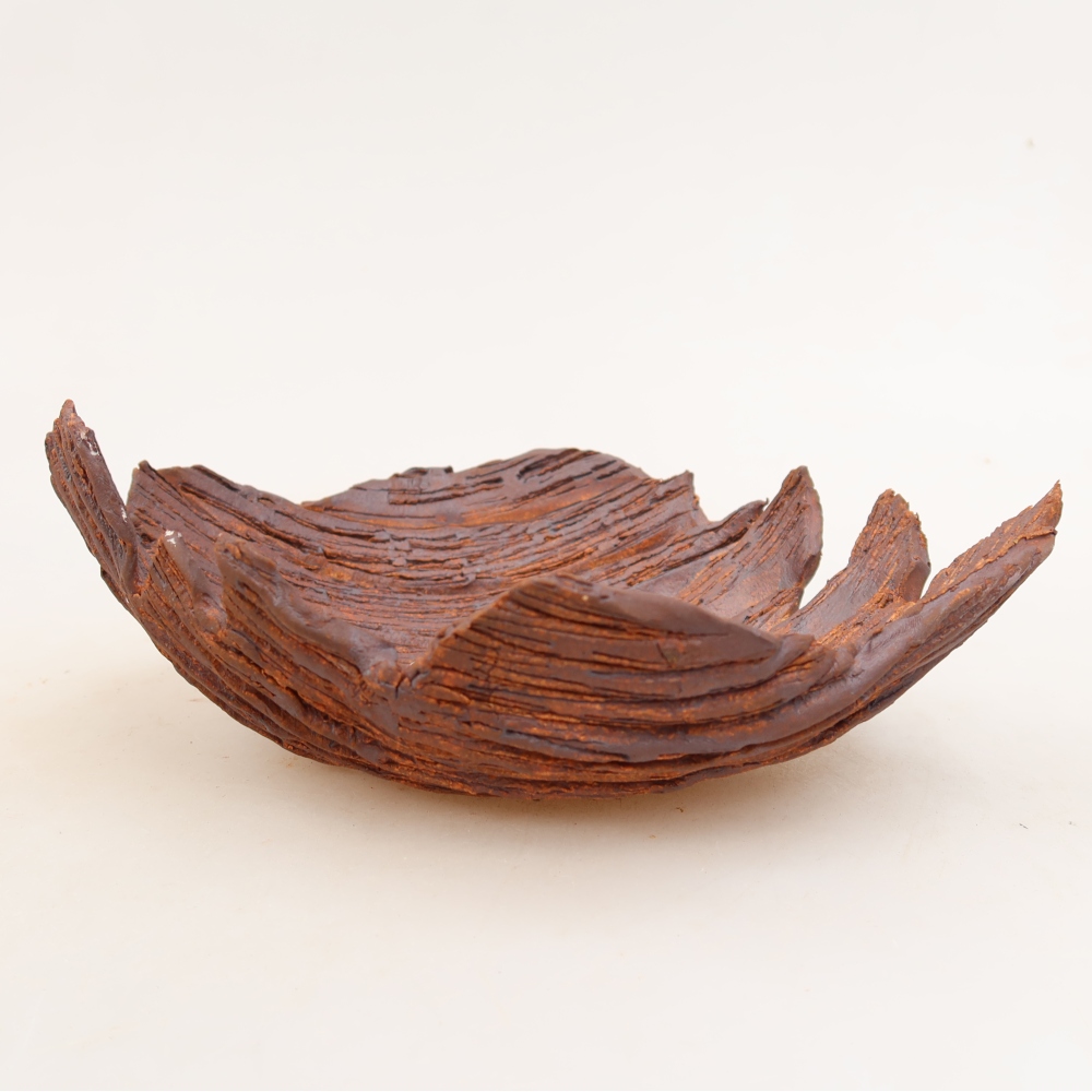 Keramische schaal  19 x 14 x 7 cm, kleur bruin