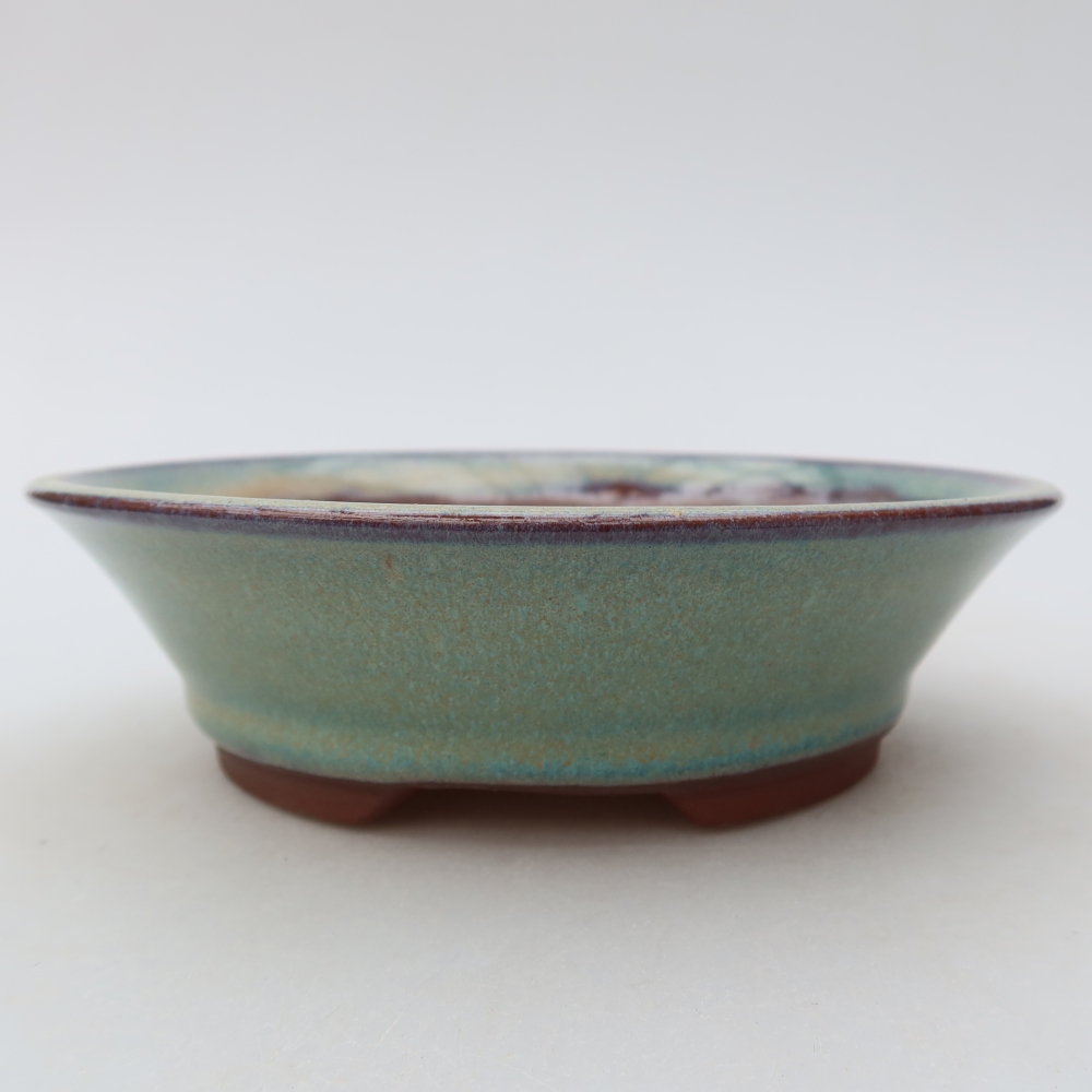 Keramische bonsaipot 16 x 16 x 4,5 cm, kleur groen