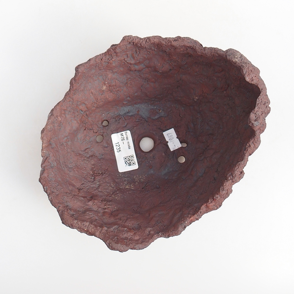 Keramische schaal 19 x 17 x 16 cm , kleur bruin