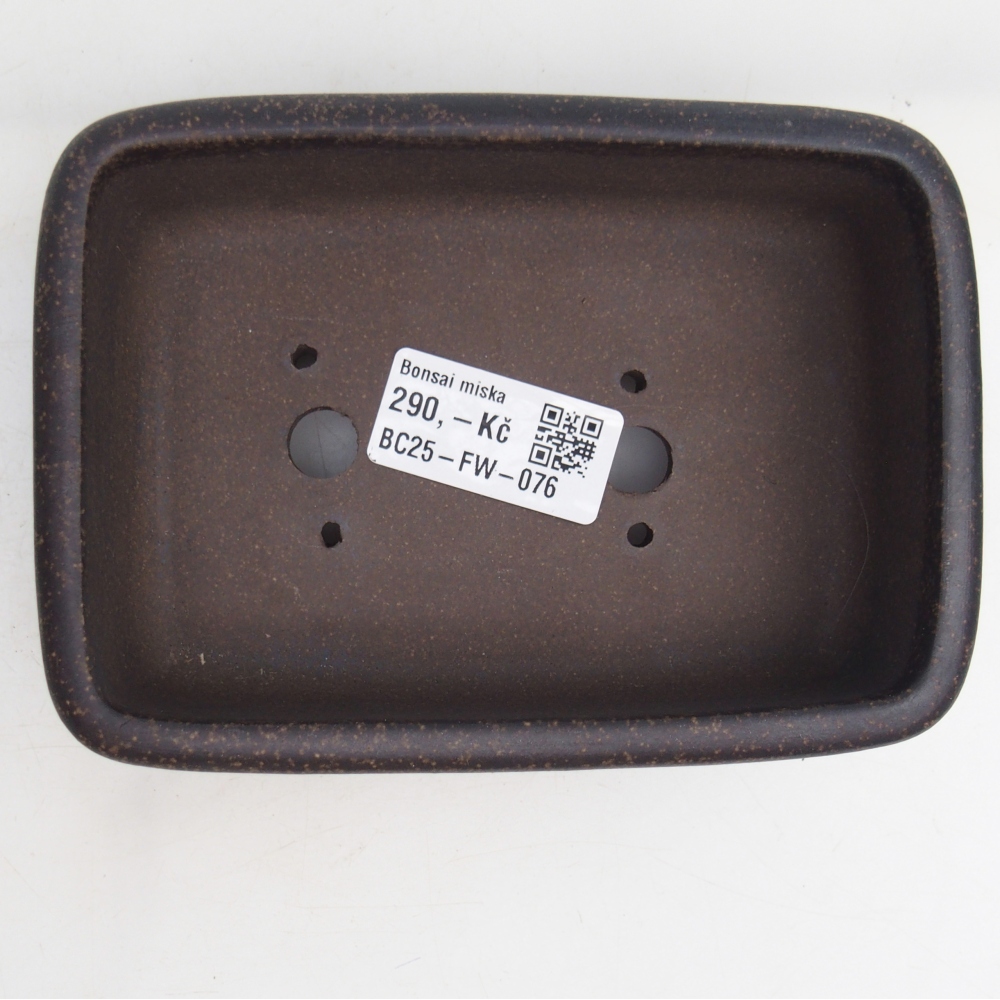 Bonsaischaal van keramiek 14 x 10 x 4,5 cm, kleur okerbruin