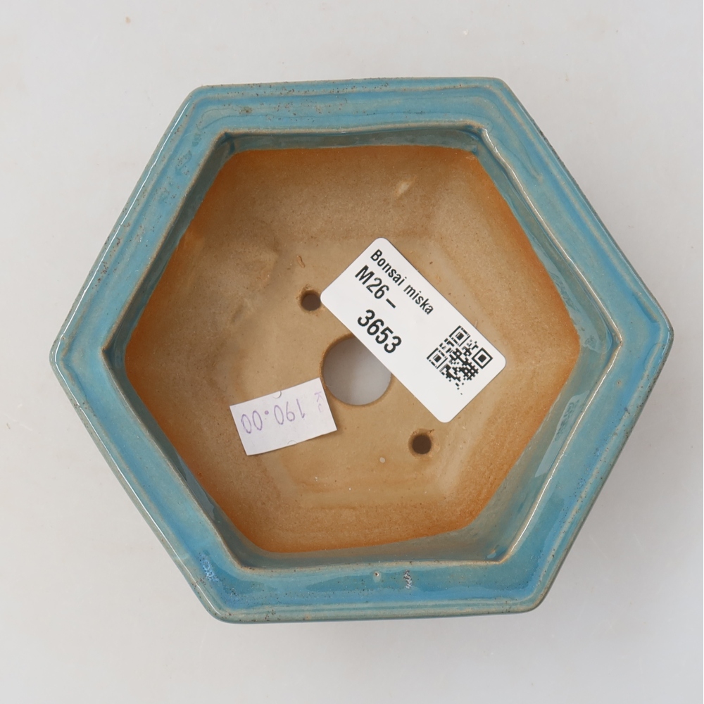 Bonsaischaal van keramiek 12 x 10,5 x 4,5 cm, kleur blauw