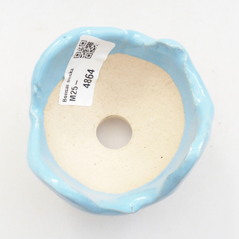 Schelp van keramiek 7 x 7 x 6 cm , kleur blauw