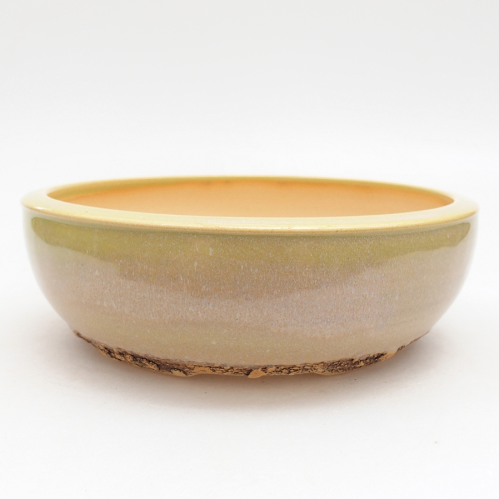 Bonsaischaal van keramiek 18 x 18 x 6 cm, groen