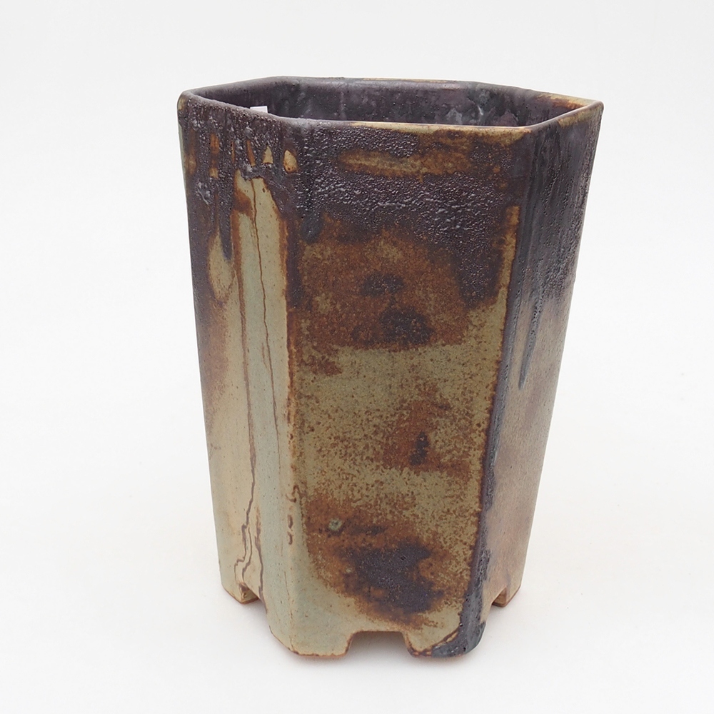 Bonsaischaal van keramiek 13 x 11,5 x 17 cm, groen