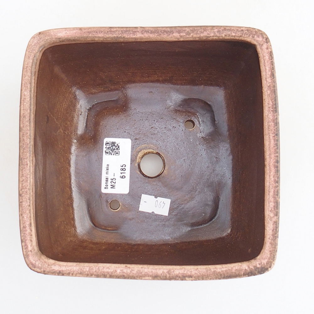 Bonsaischaal van keramiek 10,5 x 10,5 x 7 cm, roze