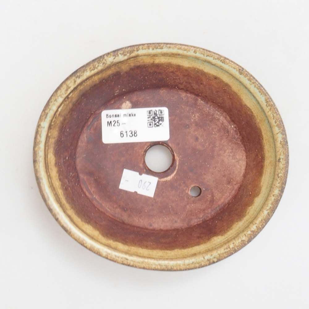 Bonsaischaal van keramiek 10 x 8,5 x 4 cm, bruin