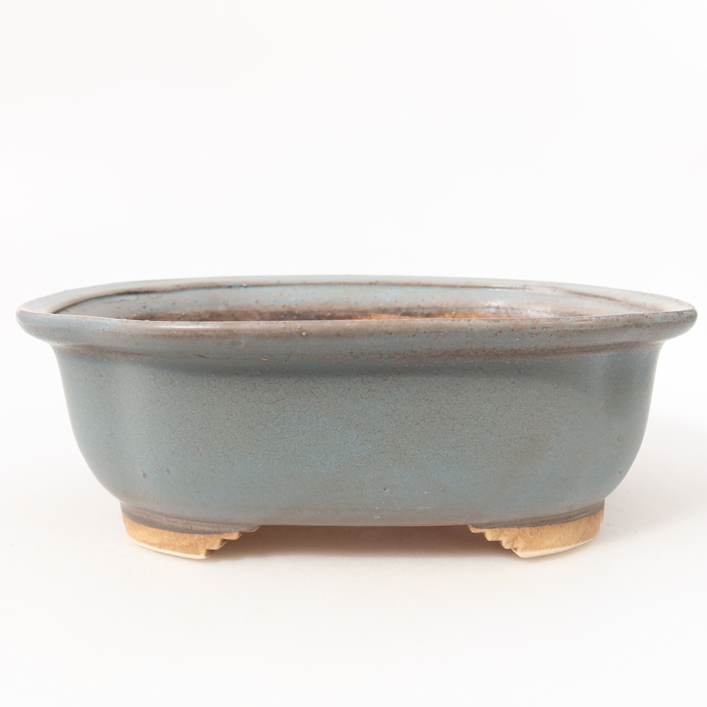 Keramische bonsaipot 20,5 x 16,5 x 7 cm, kleur: blauw