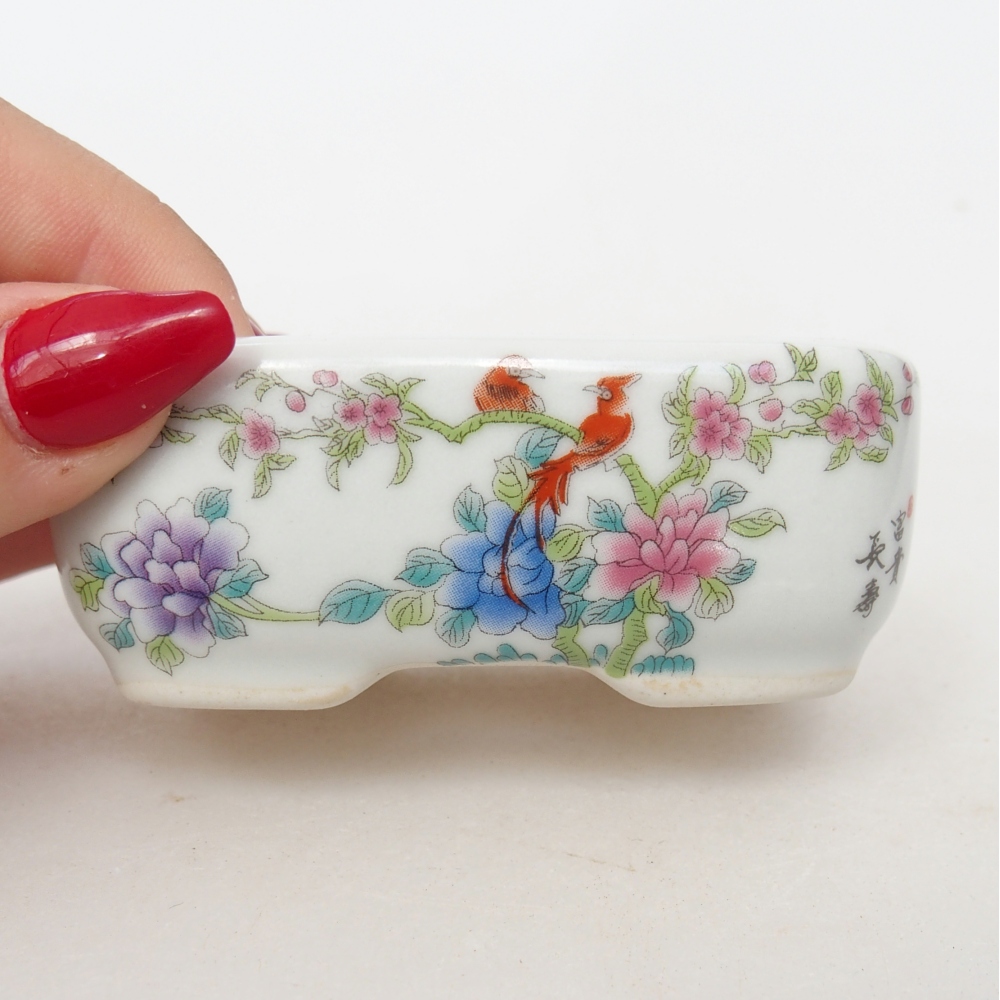 Mini bonsaischaal 8 x 6 x 3 cm, wit