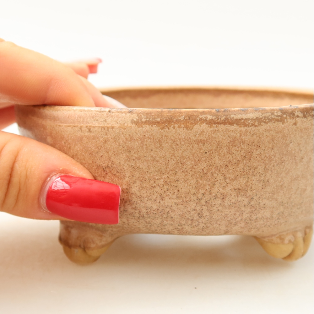 Keramische bonsaipot 10,5 x 10,5 x 4 cm, kleur: roze