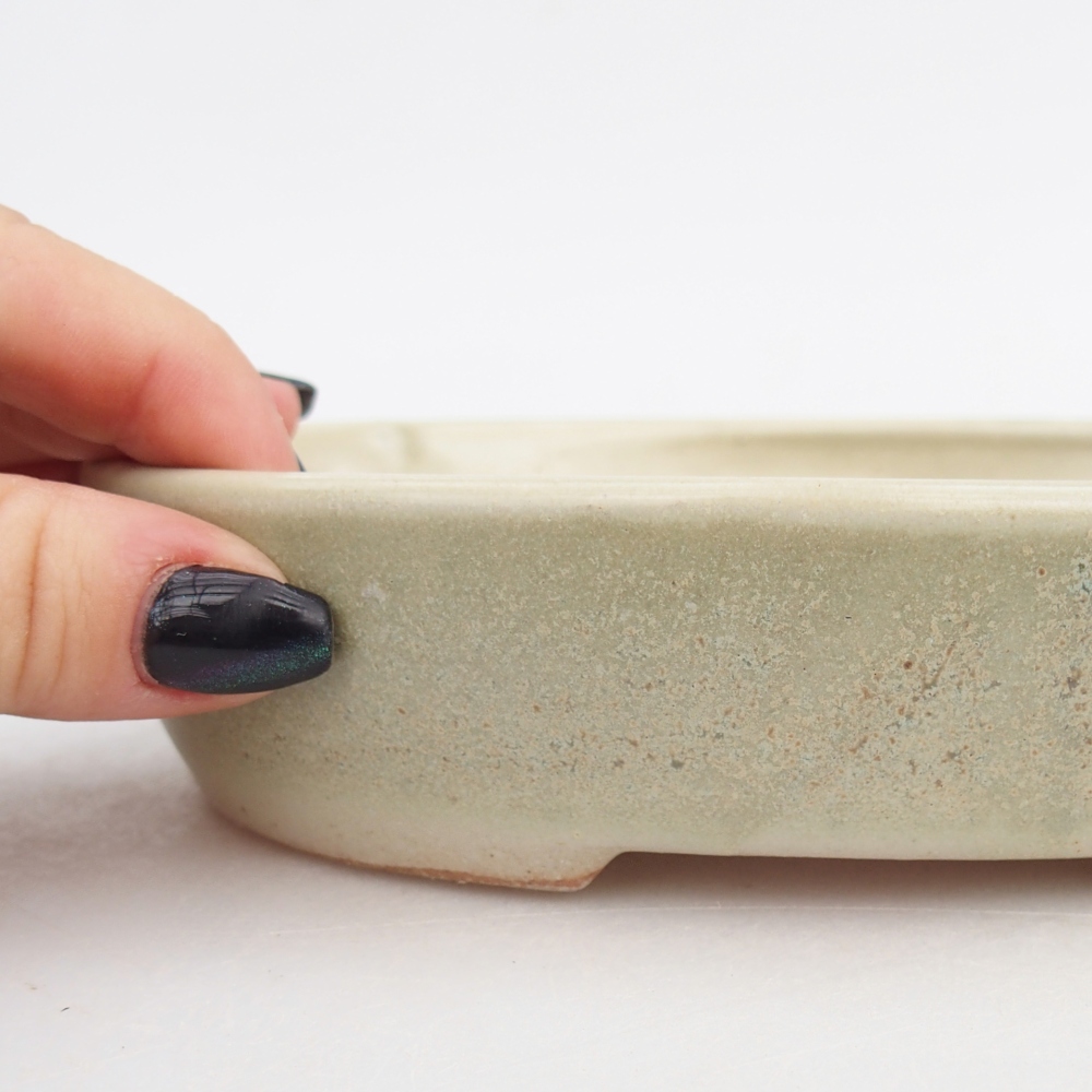 Bonsaischaal van keramiek 17 x 14 x 4 cm, groen