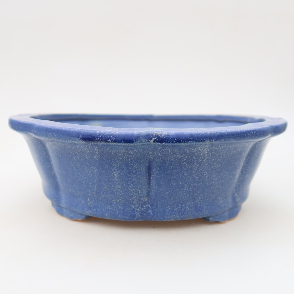 Bonsaischaal van keramiek 26,5 x 26,5 x 8,5 cm, kleur blauw