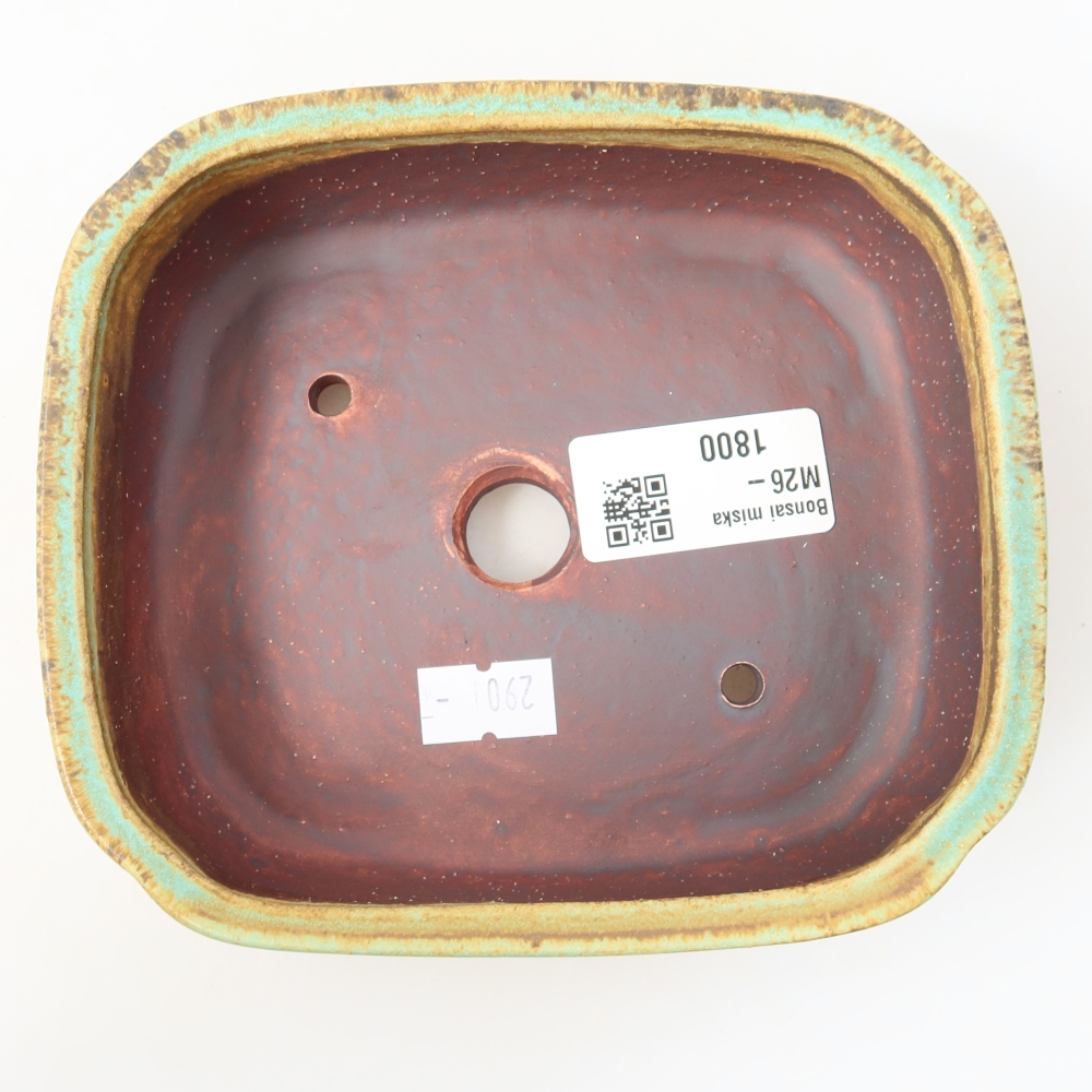 Keramische bonsaipot 14 x 12 x 4 cm, kleur groen
