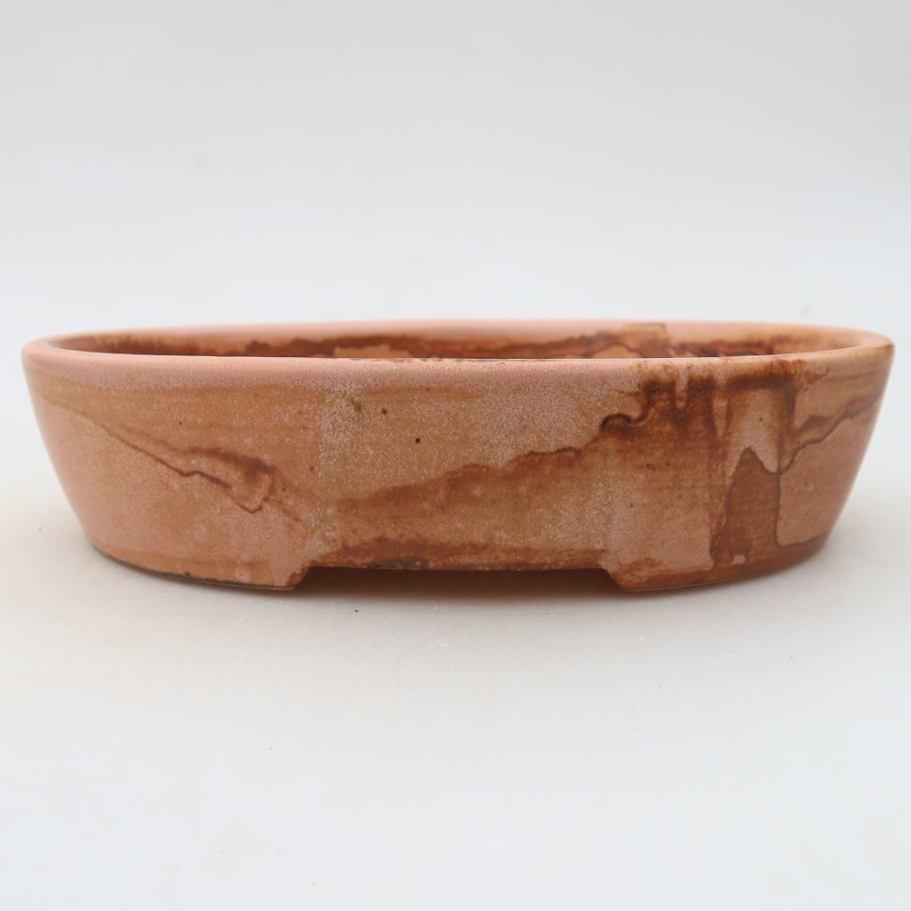 Bonsaischaal van keramiek 17 x 14 x 4 cm, roze