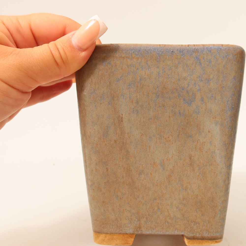 Keramische bonsaipot 10,5 x 10,5 x 12 cm, kleur: blauw