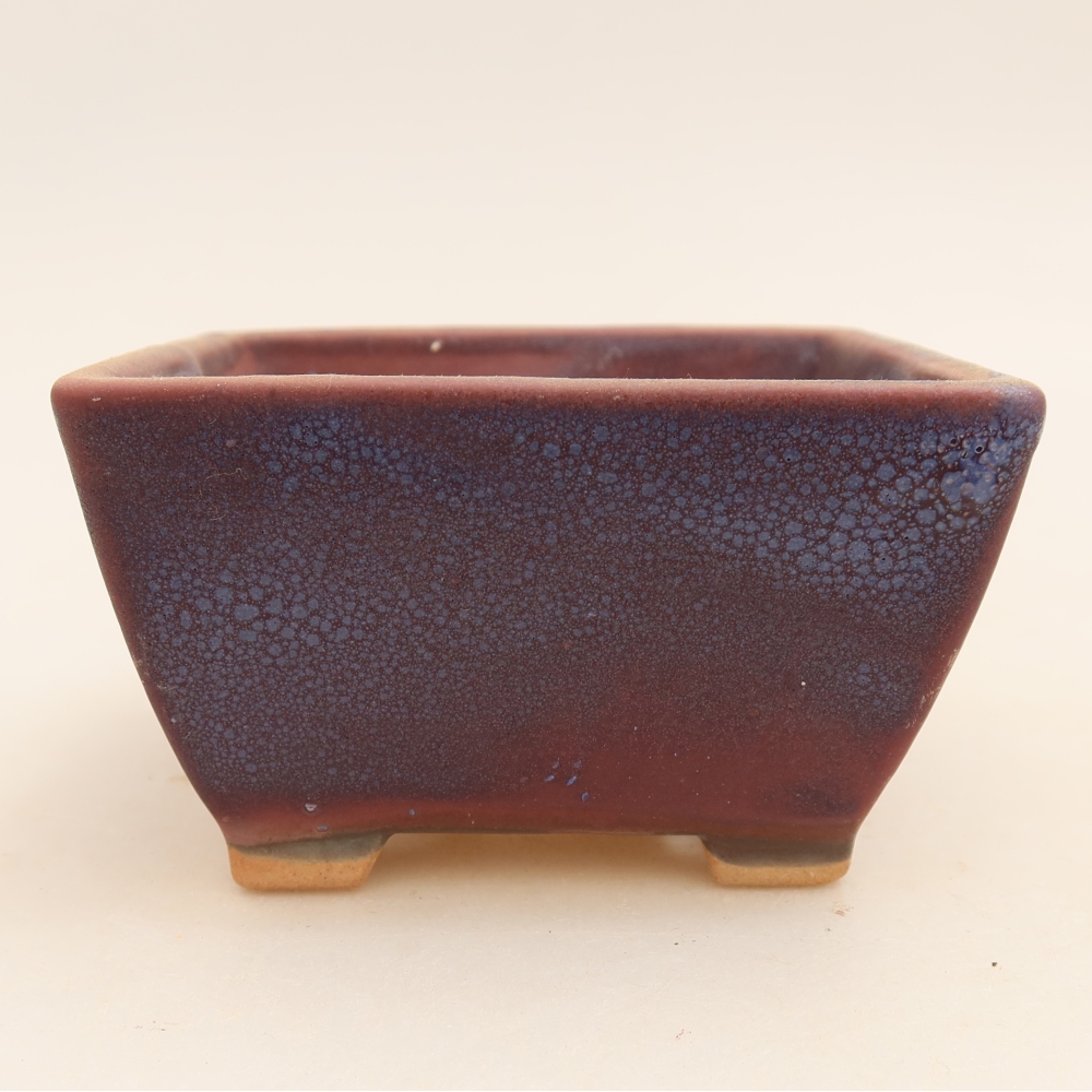 Keramische bonsaipot 9,5 x 9,5 x 5,5 cm, kleur paars