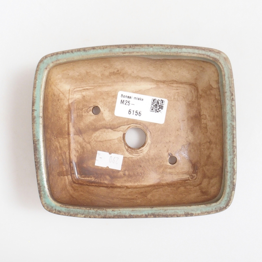Bonsaischaal van keramiek 10 x 8,5 x 4 cm, bruin