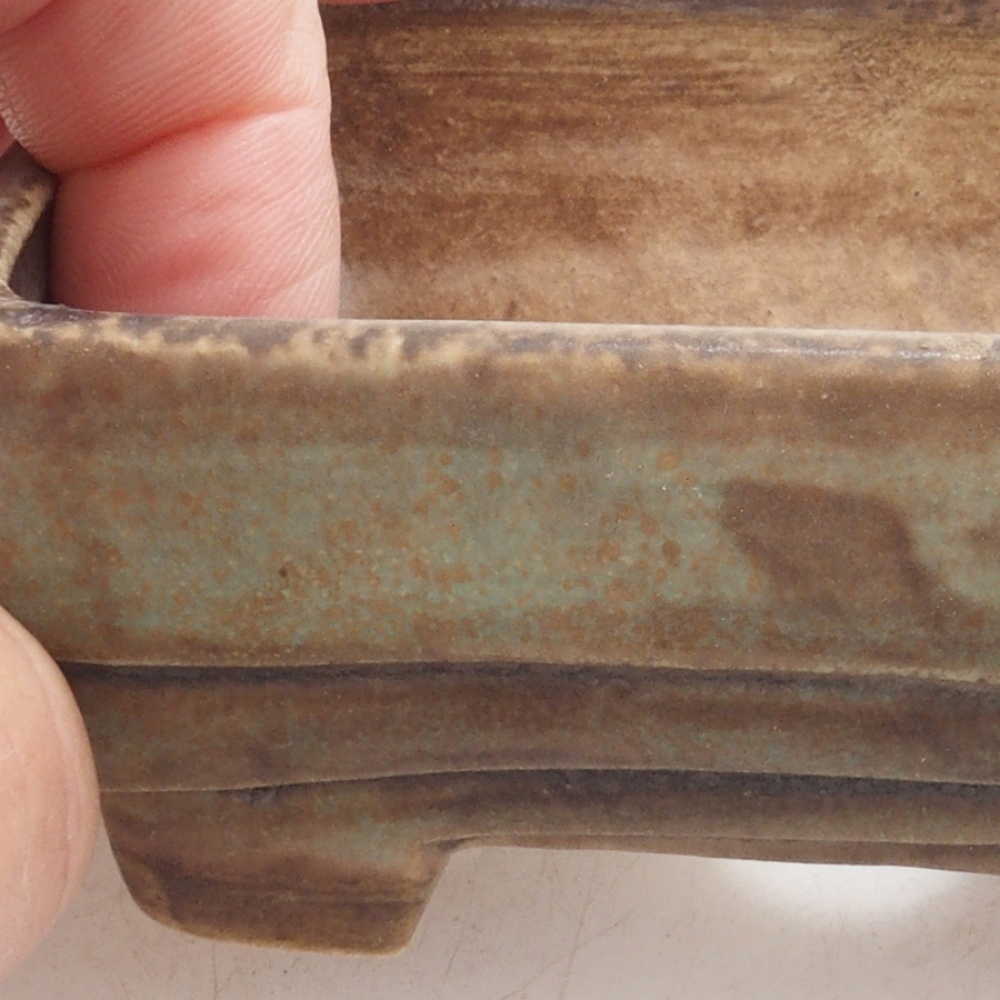 Bonsaischaal van keramiek 10 x 8,5 x 4 cm, bruin