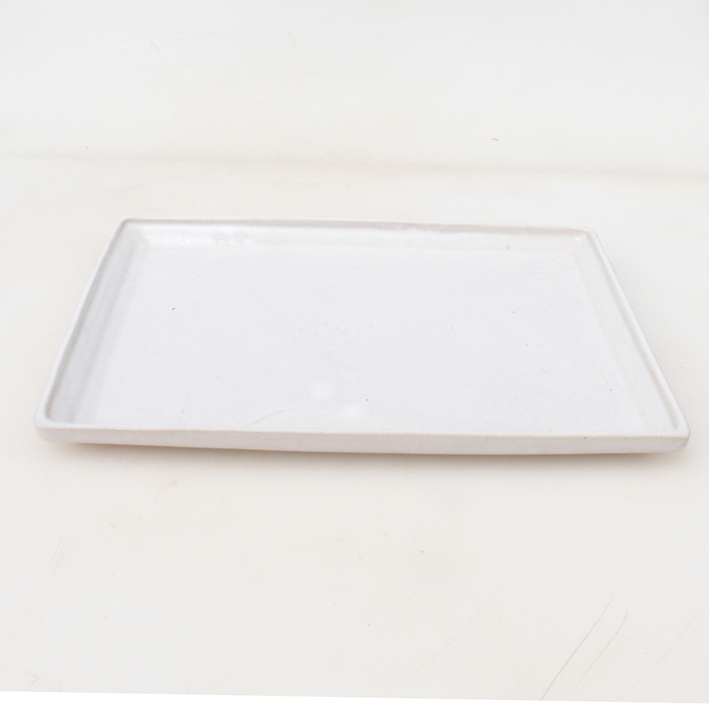 Bonsai schotel rechthoekig 22,5 x 17 x 1,5 cm - wit